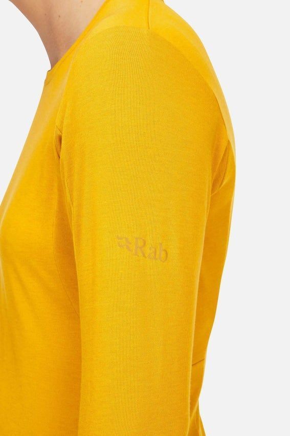 Футболка з довгим рукавом жіноча велосипедна Rab Cinder Crimp LS Tee Wmns, Sahara, 8 (QCB-92-SAH-08)