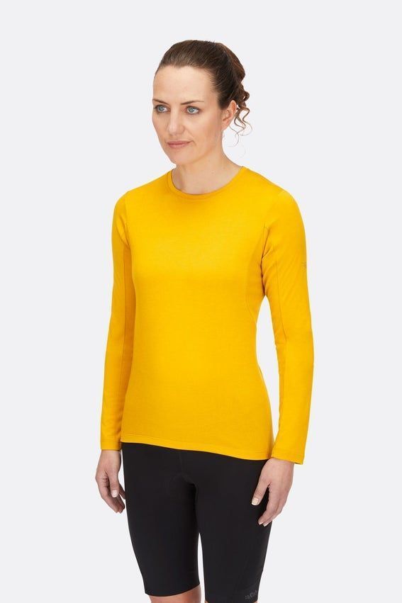Футболка з довгим рукавом жіноча велосипедна Rab Cinder Crimp LS Tee Wmns, Sahara, 8 (QCB-92-SAH-08)