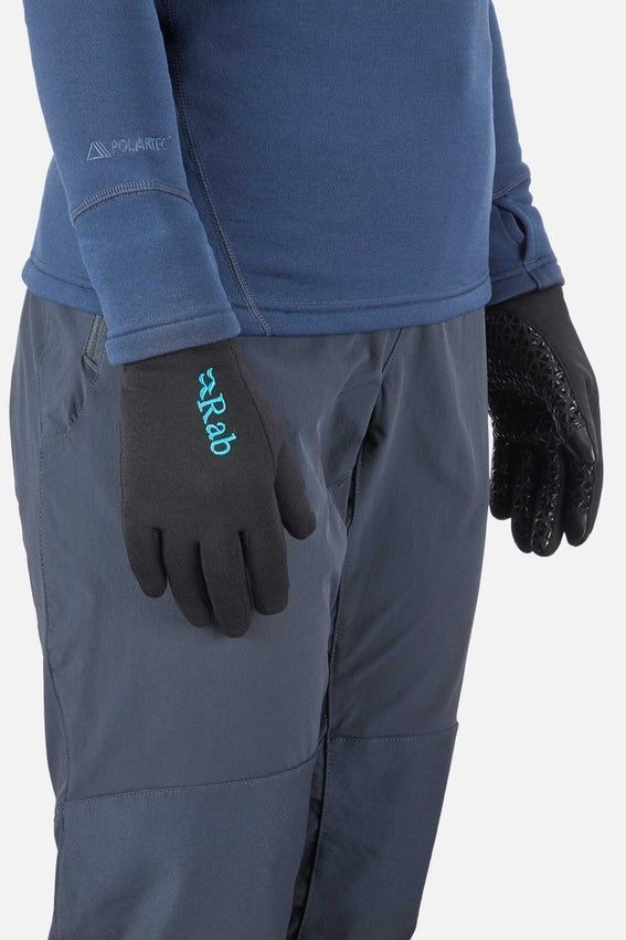 Рукавички жіночі Rab Power Stretch Contact Grip Glove Wmns, Deep Ink, XS (RB QAH-54-DIK-XSM)