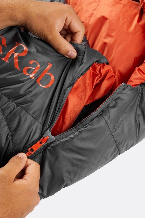 Спальний мішок Rab Ascent 500 Regular, (-5&deg;C), 185 см - Left Zip, Graphene (RB QSD-35-GRH-REG-LZ)