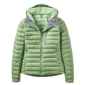 Жіночий легкий пуховик Rab Microlight Alpine Hoody Wmns, Dark Fig Green, 10 (RB QDB-93-DFG-10)