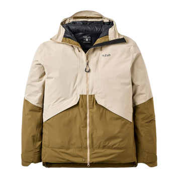Гірськолижна чоловіча тепла мембранна куртка Rab Novaline Jacket, Oak/Dark Pebble, L (RB QIP-48-OKP-LRG)