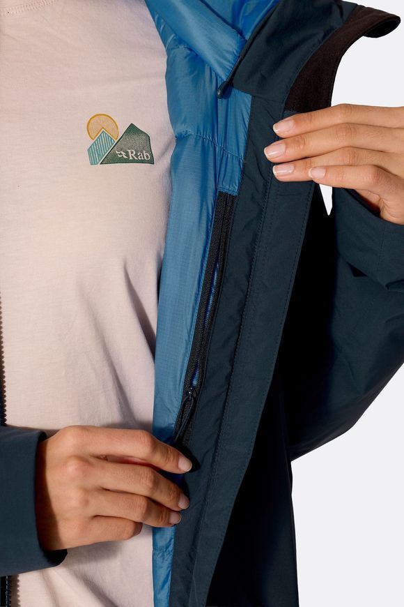 Жіноча зимова пухова куртка Rab Valiance Jacket Wmns, Galaxy Blue, 10 (RB QDC-05-GXB-10)