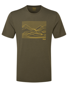Футболка чоловіча Rab Mantle Outline Tee, Army, S (RB QCC-01-ARM-SML)