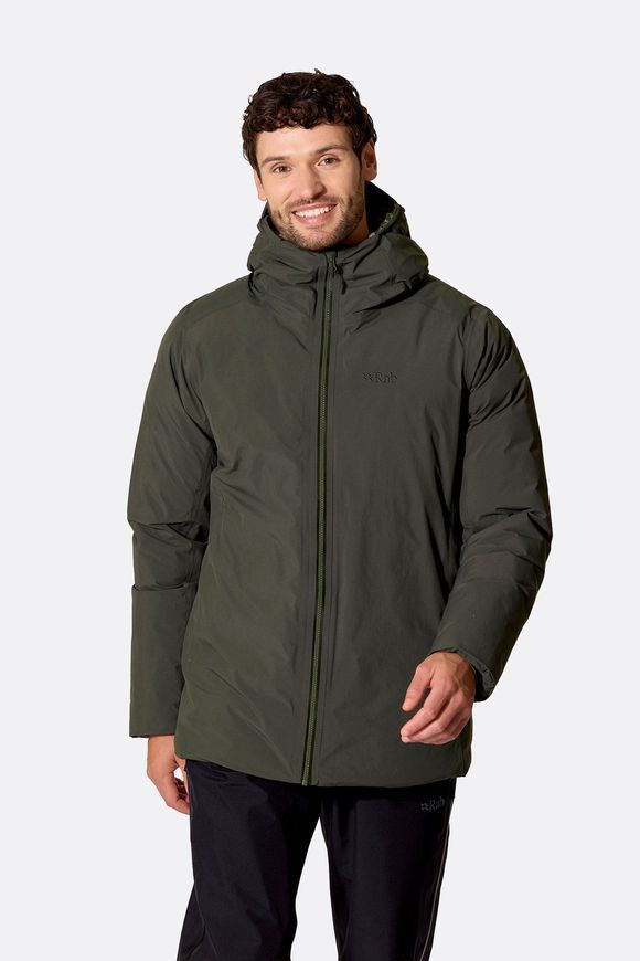 Чоловіча зимова пухова куртка Rab Valiance Jacket, Dark Army, M (RB QDC-04-DAY-MED)