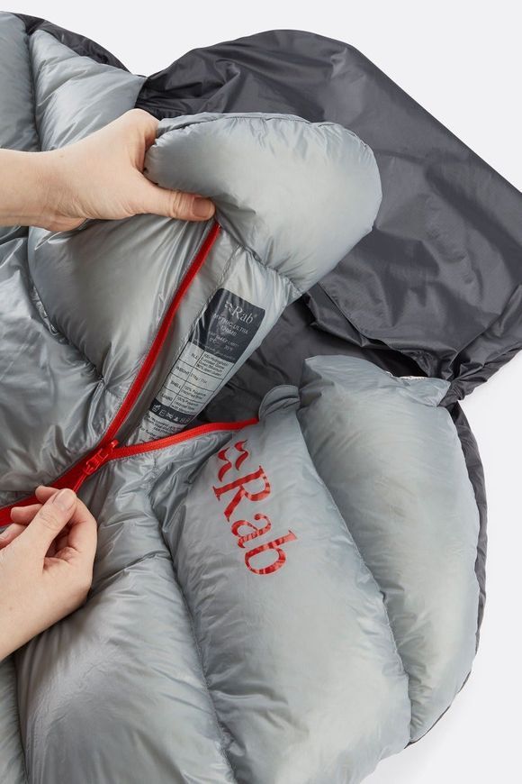 Спальний мішок Rab Mythic Ultra 120 Modular Regular, (0&deg;C), 185 см - Left Zip, Cloud/Graphene (QSI-40-CGR-REG-LZ)